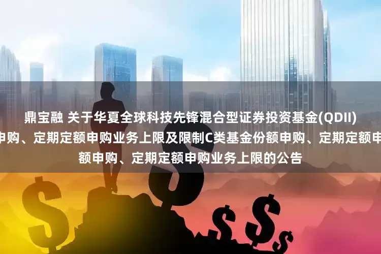 鼎宝融 关于华夏全球科技先锋混合型证券投资基金(QDII)调整A类基金份额申购、定期定额申购业务上限及限制C类基金份额申购、定期定额申购业务上限的公告